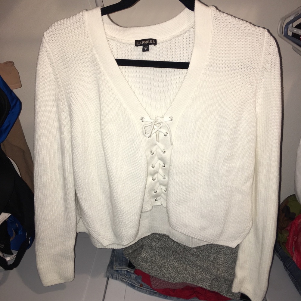 White crop sweater